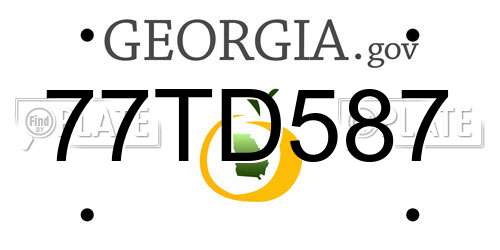 77TD587 Georgia License Plate