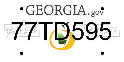 77TD595 Georgia License Plate