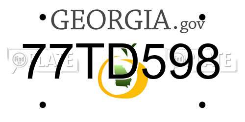 77TD598 Georgia License Plate