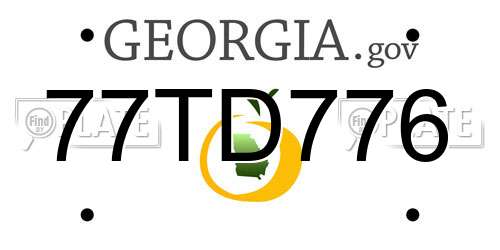 77TD776 Georgia License Plate