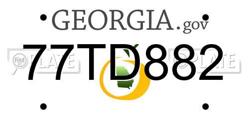 77TD882 Georgia License Plate