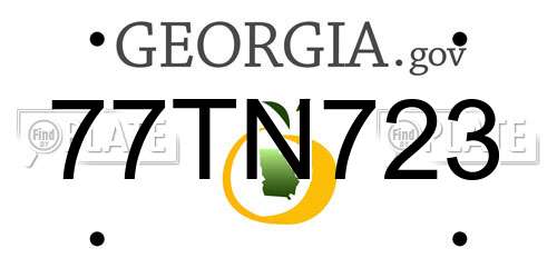77TN723 Georgia License Plate