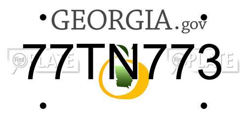 77TN773 Georgia License Plate