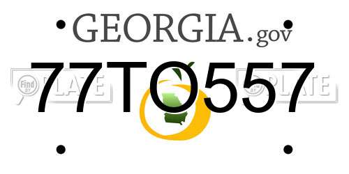 77TO557 Georgia License Plate