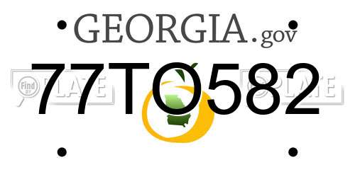 77TO582 Georgia License Plate