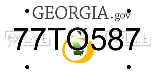 77TO587 Georgia License Plate