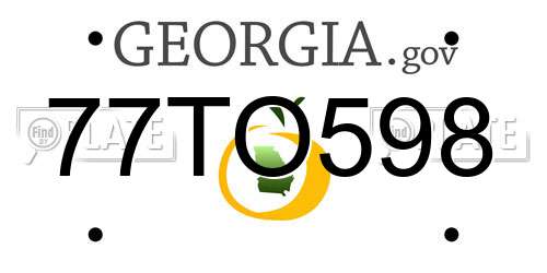 77TO598 Georgia License Plate