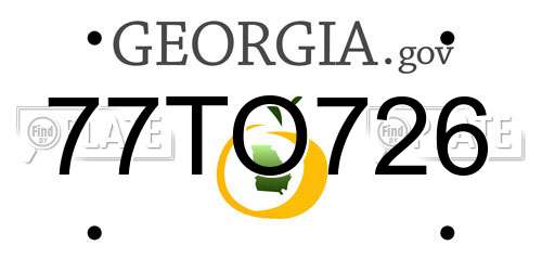 77TO726 Georgia License Plate