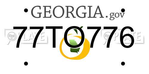 77TO776 Georgia License Plate