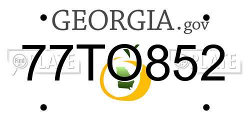 77TO852 Georgia License Plate