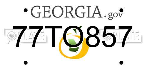 77TO857 Georgia License Plate