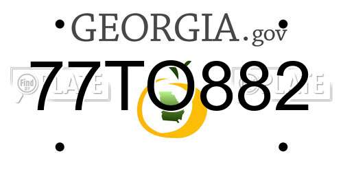77TO882 Georgia License Plate