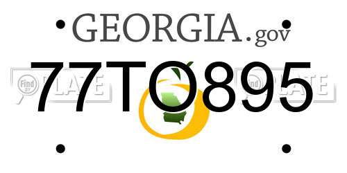 77TO895 Georgia License Plate