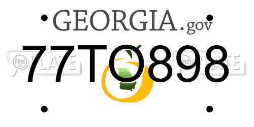 77TO898 Georgia License Plate