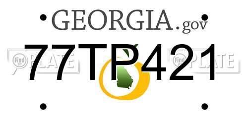 77TP421 Georgia License Plate