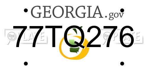 77TQ276 Georgia License Plate