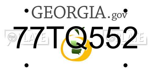 77TQ552 Georgia License Plate