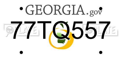 77TQ557 Georgia License Plate