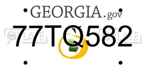 77TQ582 Georgia License Plate