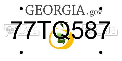 77TQ587 Georgia License Plate