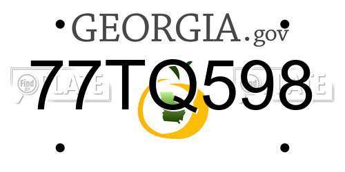 77TQ598 Georgia License Plate