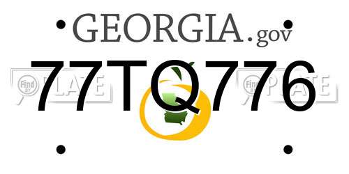 77TQ776 Georgia License Plate