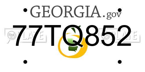 77TQ852 Georgia License Plate