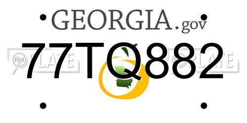 77TQ882 Georgia License Plate