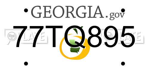 77TQ895 Georgia License Plate