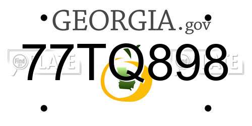 77TQ898 Georgia License Plate