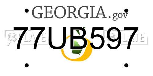 77UB597 Georgia License Plate