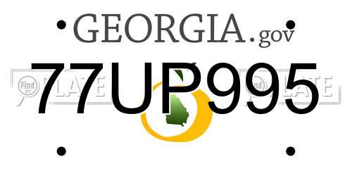 77UP995 Georgia License Plate
