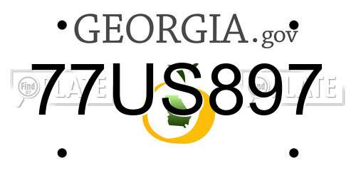 77US897 Georgia License Plate
