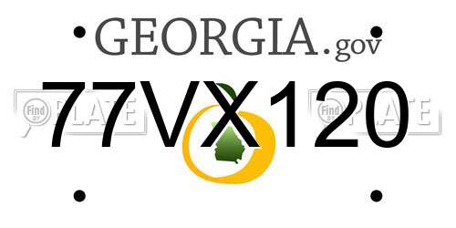 77VX120 Georgia License Plate