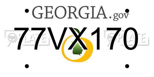 77VX170 Georgia License Plate