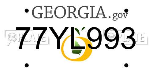 77YL993 Georgia License Plate
