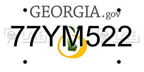 77YM522 Georgia License Plate