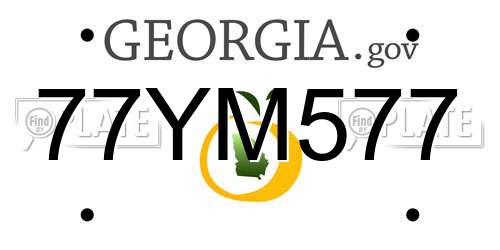 77YM577 Georgia License Plate
