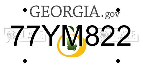 77YM822 Georgia License Plate