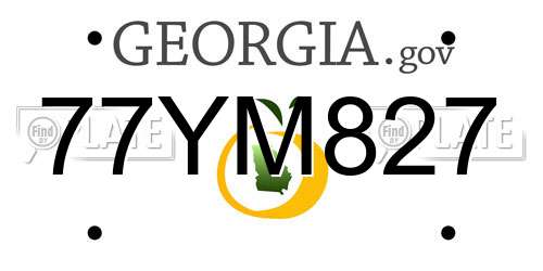 77YM827 Georgia License Plate