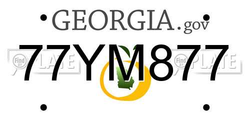 77YM877 Georgia License Plate