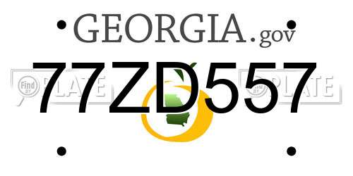 77ZD557 Georgia License Plate