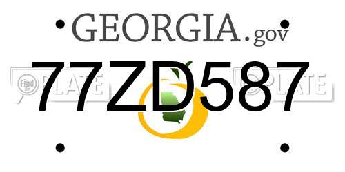 77ZD587 Georgia License Plate