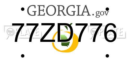 77ZD776 Georgia License Plate