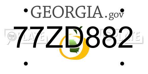 77ZD882 Georgia License Plate