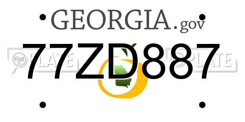 77ZD887 Georgia License Plate
