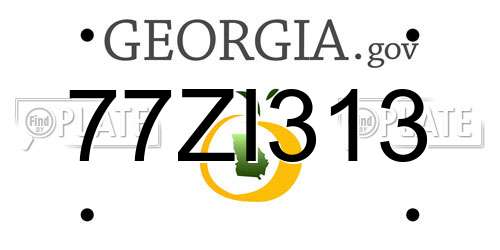 77ZI313 Georgia License Plate