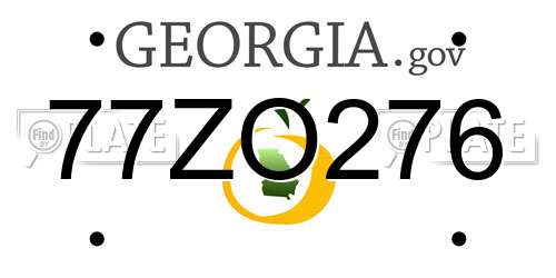 77ZO276 Georgia License Plate