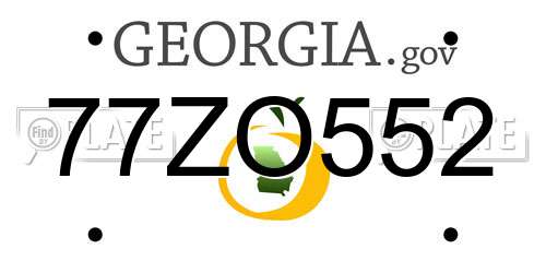 77ZO552 Georgia License Plate