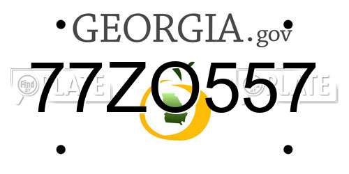 77ZO557 Georgia License Plate